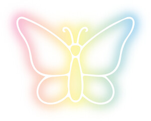 Collection of butterflies and insects neon