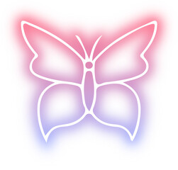 Collection of butterflies and insects neon