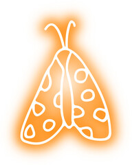 Collection of butterflies and insects neon