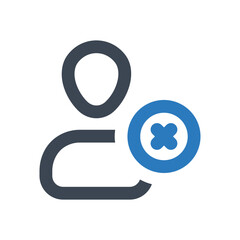 Delete Account icon - vector illustration . Delete, Account, Avatar, Ignore, Profile, Remove, User, cancel, person, man, line, outline, icons .