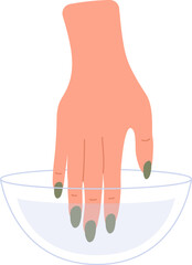 Showing hand and fingers with manicure flat icon