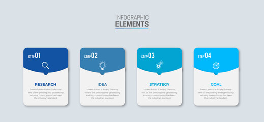 Business infographic template design icon 4 option or steps