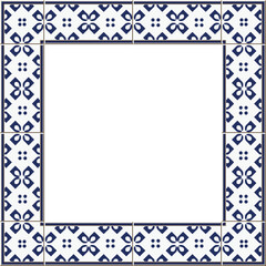 Antique square tile frame botanic garden vintage pattern geometry cross dot kaleidoscope