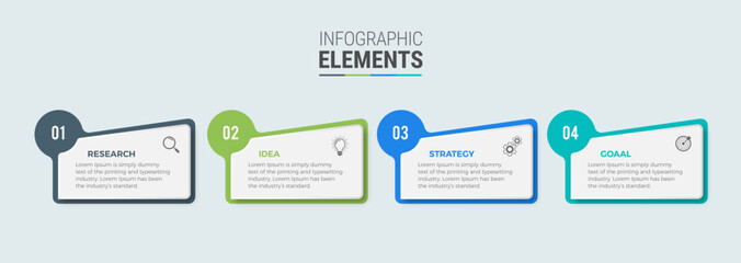 Business infographic template design icon 4 option or steps
