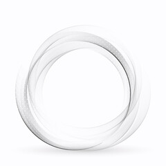 Gray abstract wavy circle with shadow, design element, frame.