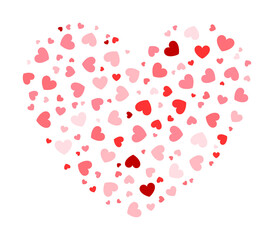 Pink Flat Love Heart Shape