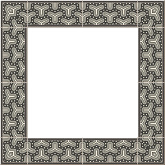 Antique square tile frame geometry triangle cross dot line