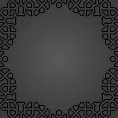 Classic square frame with arabesques and orient dark elements. Abstract ornament with place for text. Vintage pattern
