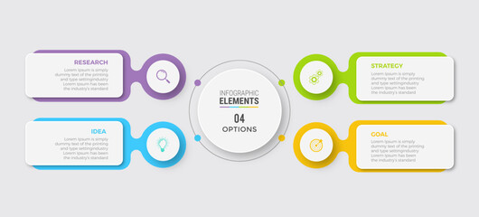 Business infographic template design icon 4 option or steps
