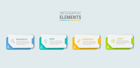 Business infographic template design icon 4 option or steps