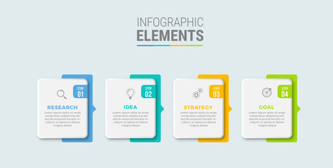 Fototapeta Business infographic template design icon 4 option or steps obraz