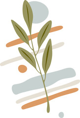 Hand drawn color spots with flower decor element flat icon