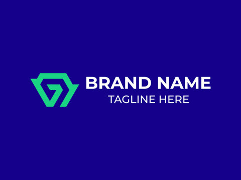 vector creative modern letter v, vq joint triangle logo mark using grid system