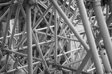 interweaving of scaffolding make the shapes captivating
