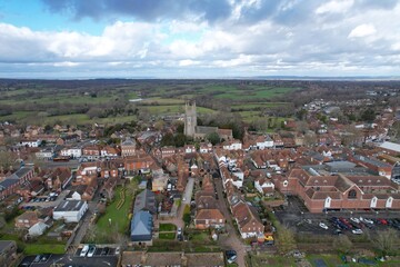 .Tenterden Kent UK Aerial drone of high street and town centre