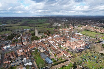 .Tenterden Kent UK  houses and town centre Drone, Aerial, view from air, birds eye view,