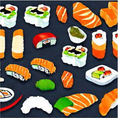 Vektor Sushi - japanisches Essen