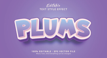 Fototapeta premium Purple Plums Text Style Effect, Editable Text Effect