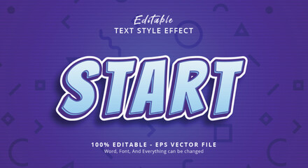 Naklejka na ściany i meble purple Start Text Style Effect, Editable Text Effect