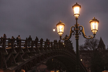 Venice bridge dusk night