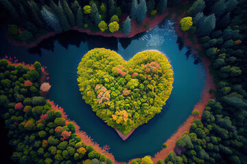 Obraz na płótnie Canvas High Angle View Of Heart Shape