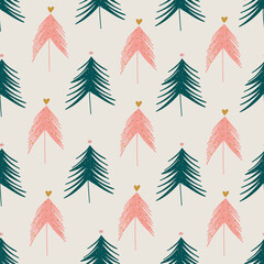 Obraz premium Seamless pattern with Christmas trees 