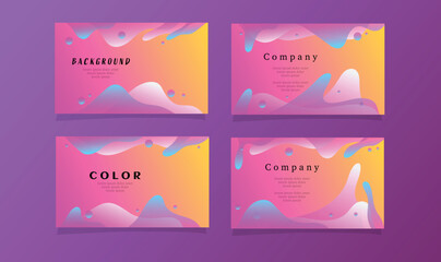 abstract fluid gradient color background bundle set vector design for landing page web background