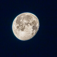 full moon in the sky on a winter morning in Provence