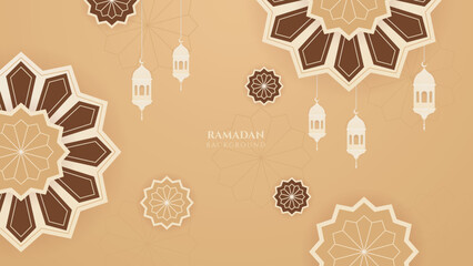 Ramadan kareem arabic islamic greeting card background vector illustration. Vector illustration