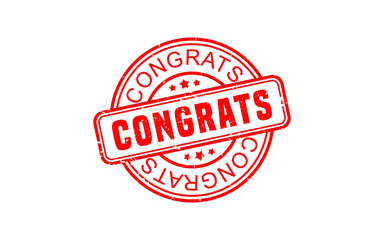 CONGRATS rubber stamp with grunge style on white background