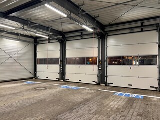 modern parking for ambulances at the emergency entrance of the prestigious ibbenbueren clinic