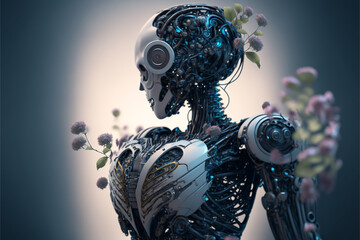 植物の生えた人型ロボット Generative AI