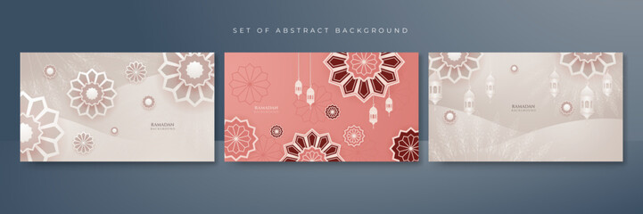 Set of Ramadan Kareem banner background and greeting card with islamic ornamental concept © Badr Warrior