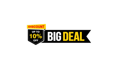 10 Percent BIG DEAL offer, clearance, promotion banner layout with sticker style. 
