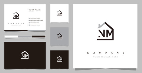 Initial NM Real Estate Logo Design Vector