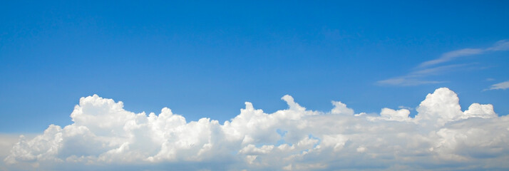 blue sky background with white clouds banner