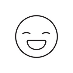 Laugh Feedback icon with black outline style