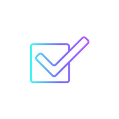 Tick Feedback icons with blue gradient outline style