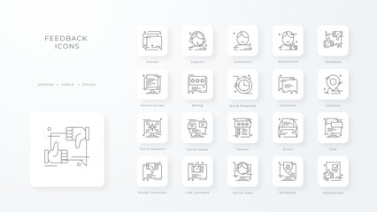 Feedback icon with black outline style