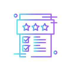 Review Feedback icons with blue gradient outline style