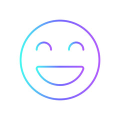 HAPPY Feedback icons with blue gradient outline style