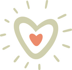Heart element in boho style flat icon © Mykola Syvak