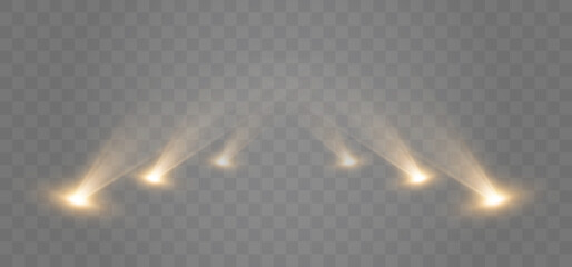 Spotlights Background. Isolated Vector Light Effect With Lights And Beams.