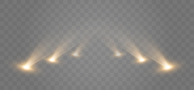 Spotlights Background. Isolated Vector Light Effect With Lights And Beams.