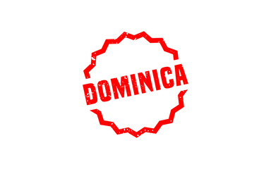 DOMINICA stamp rubber with grunge style on white background
