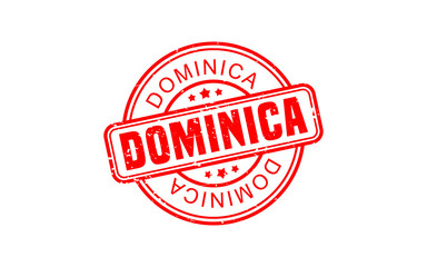 DOMINICA stamp rubber with grunge style on white background
