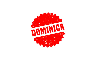 DOMINICA stamp rubber with grunge style on white background
