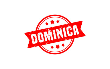 DOMINICA stamp rubber with grunge style on white background