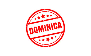 DOMINICA stamp rubber with grunge style on white background