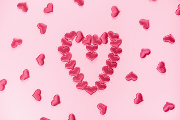 Heart of beautiful hearts for Valentines Day. Festive hearts for declaration of love and strong relationship.